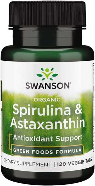 Swanson, Spirulina & Astaxanthin, 120 Veg.Tabletten