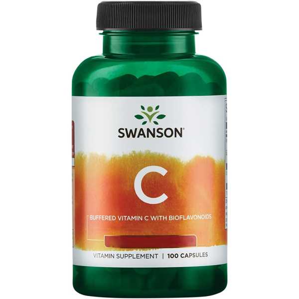 Swanson, Buffered Vitamin C mit Bioflavonoids, 500mg, 100 Kapseln